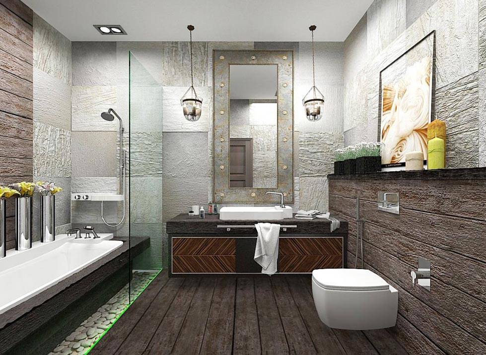 Дизайн ванной комнаты в стиле лофт (фото) – идеи интерьера