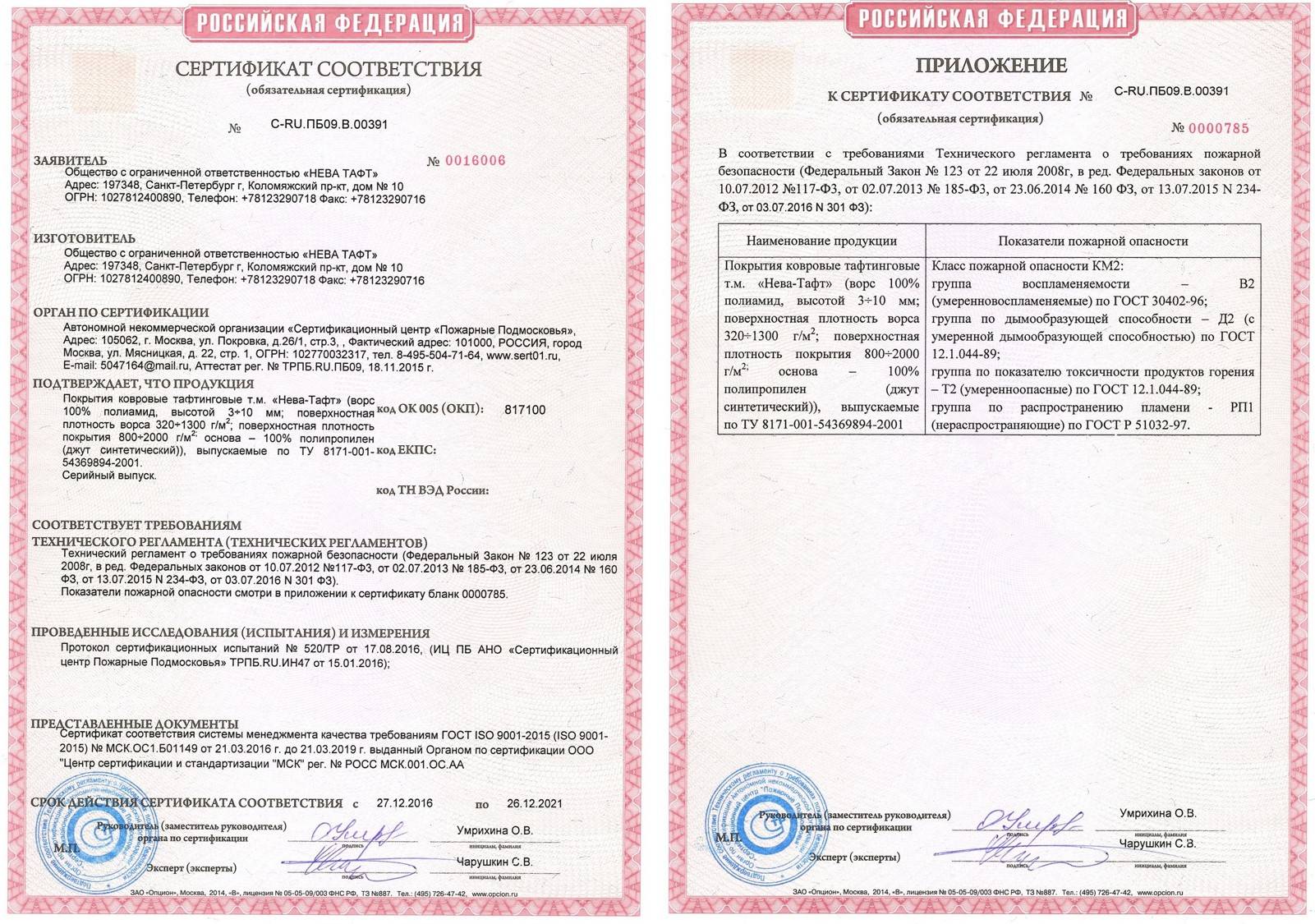 Сертификат на отделочные материалы