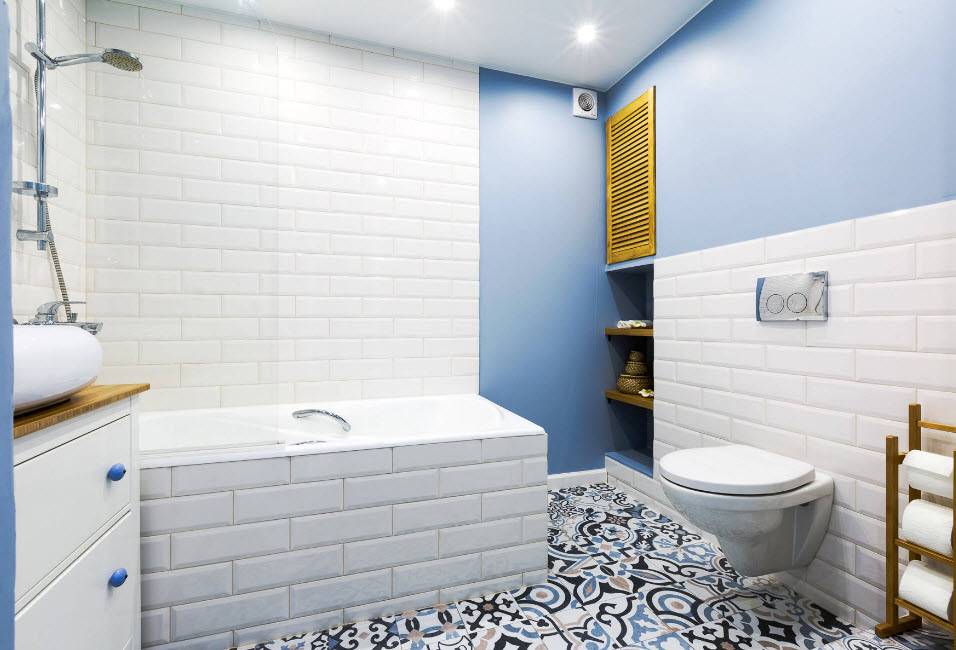 Плитка кабанчик в дизайне ванной комнаты: размеры кафеля, типы укладки, идеи интерьера и фото