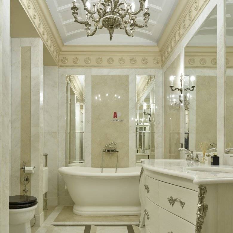 Дизайн ванной комнаты в классическом стиле с фото