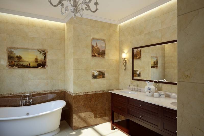 Серая плитка в ванной с яркими акцентами: современный стиль
 - 35 фото