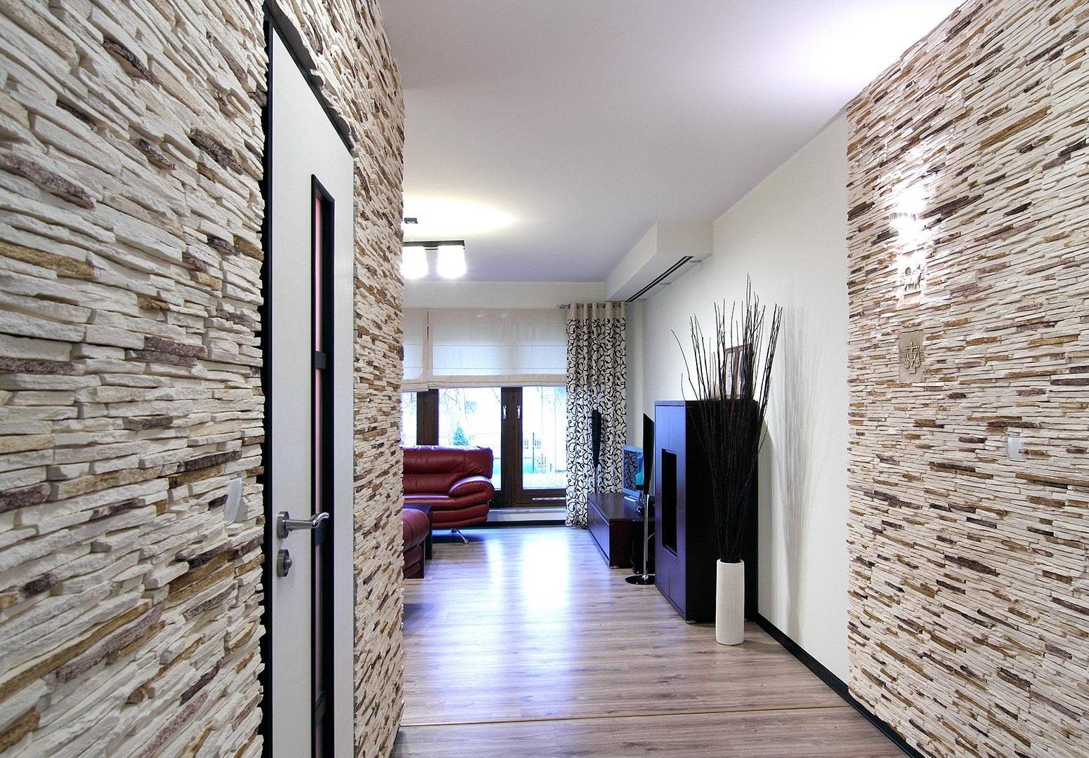Декоративный камень в интерьере, облицовочный искусственный и натуральный камень для внутренней отделки стен - 49 фото