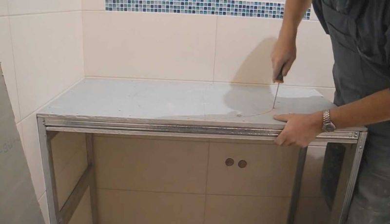 Cтолешница в ванной из гипсокартона своими руками
