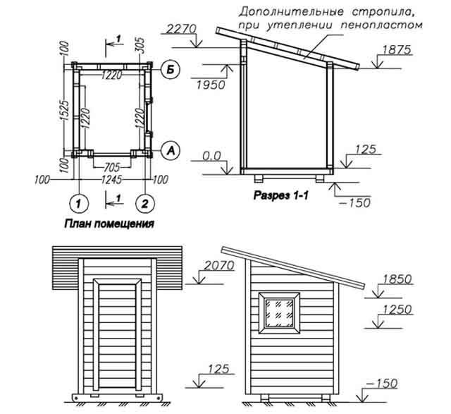 Туалет-душ для дачи: размеры, проекты, как построить своими руками, фото
