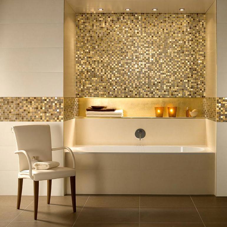 Какие бывают виды мозаики для ванной и как производится ее укладка
