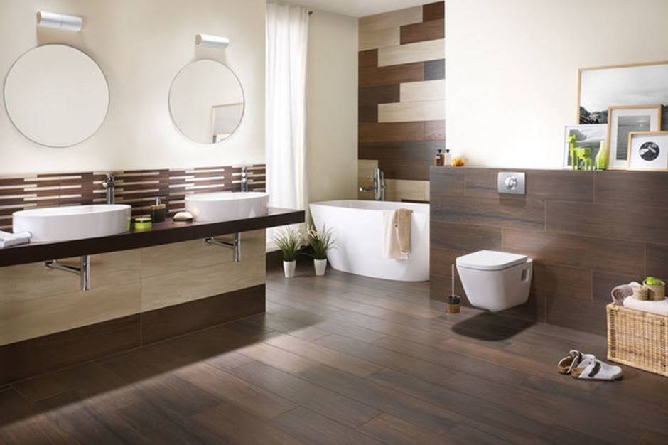 Керамическая плитка под дерево - для ванной и не только (50 фото) | дизайн и интерьер ванной комнаты
