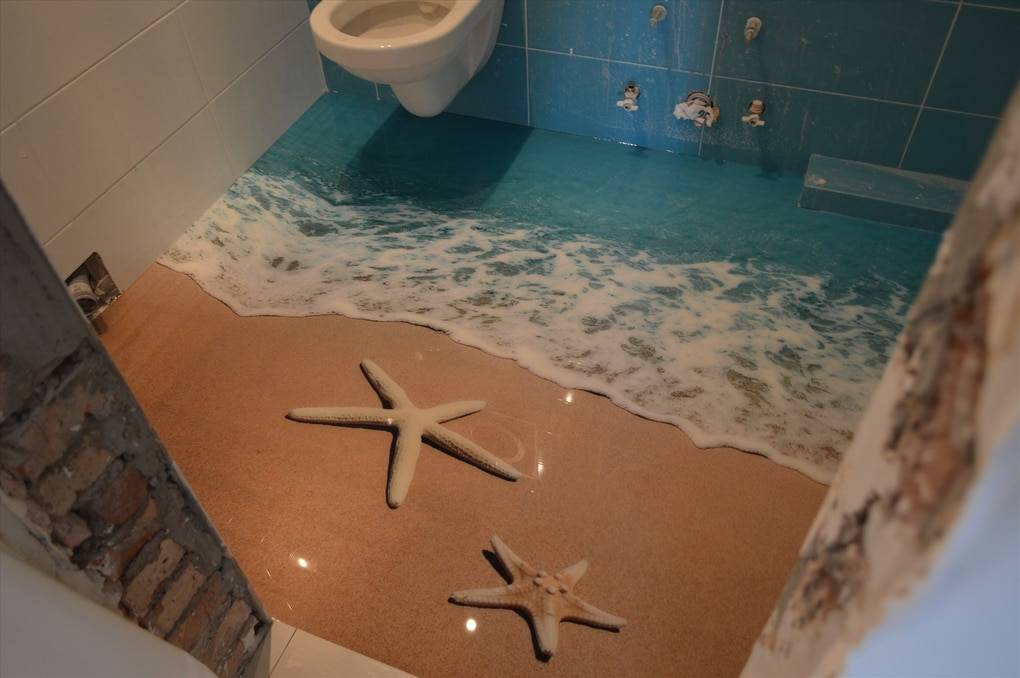 Наливные 3d полы в ванной комнате делаем своими руками