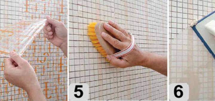 Как класть плитку мозаику на стену