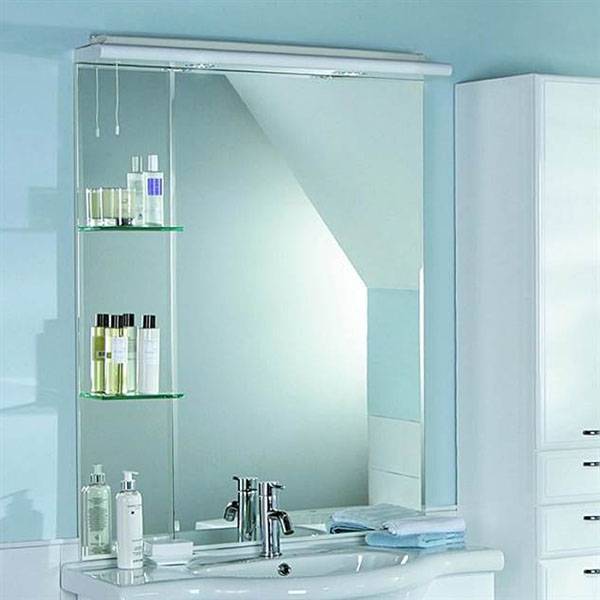 Зеркало для ванной комнаты с полочкой, существующие варианты