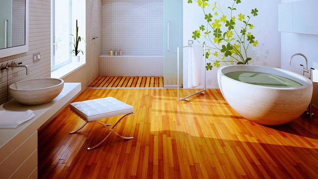 Чем покрыть пол в ванной комнате в доме из дерева
