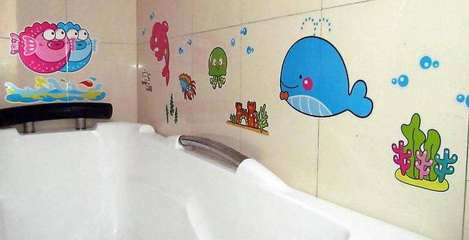 Наклейки в ванную для детей — свежие идеи декора ванной комнаты