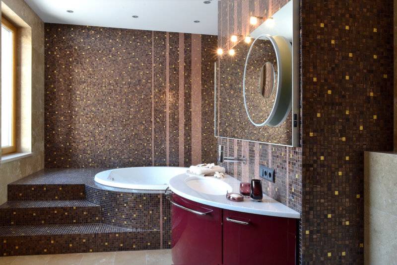 Мозаика для ванной — примеры эксклюзивного и стильного дизайна в ванной комнате (100 фото)