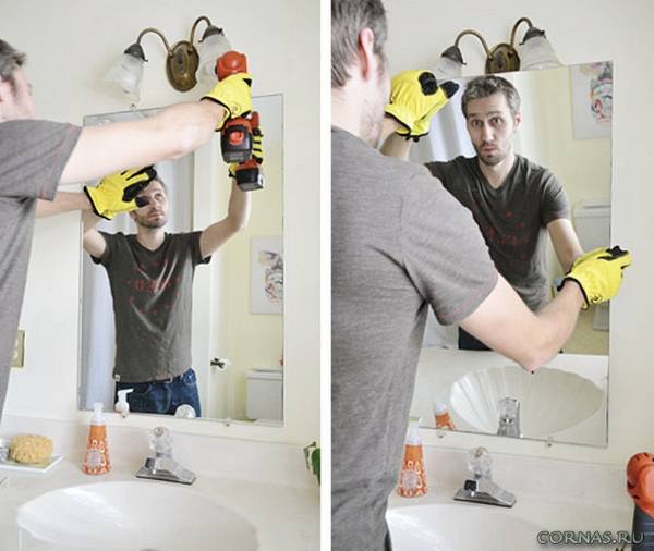 Как повесить зеркало в ванной на плитку: способы крепления и нюансы монтажа