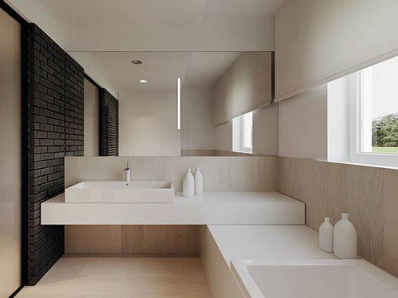 Ванная в стиле минимализм: отделка, цвет + фото интерьера
