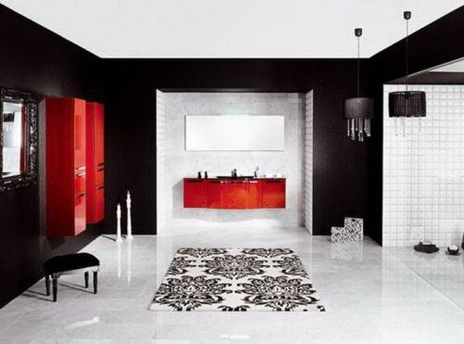 Белая плитка в ванной комнате: дизайн с яркими акцентами
 - 42 фото