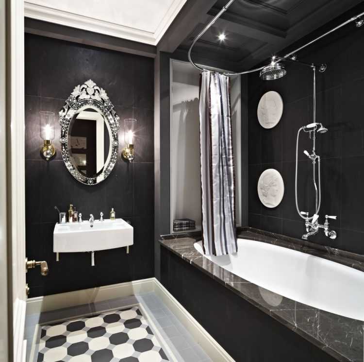 Ванная комната в черно-белом цвете – советы дизайнеров