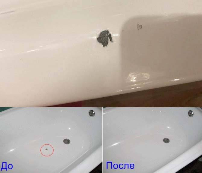 Способы устранения сколов на эмалированной ванной