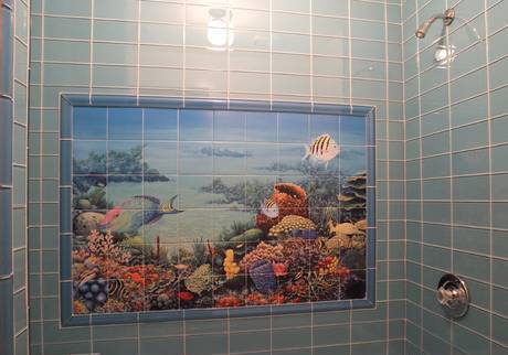 Панно из плитки в ванную: 120 фото новинок дизайна и декора