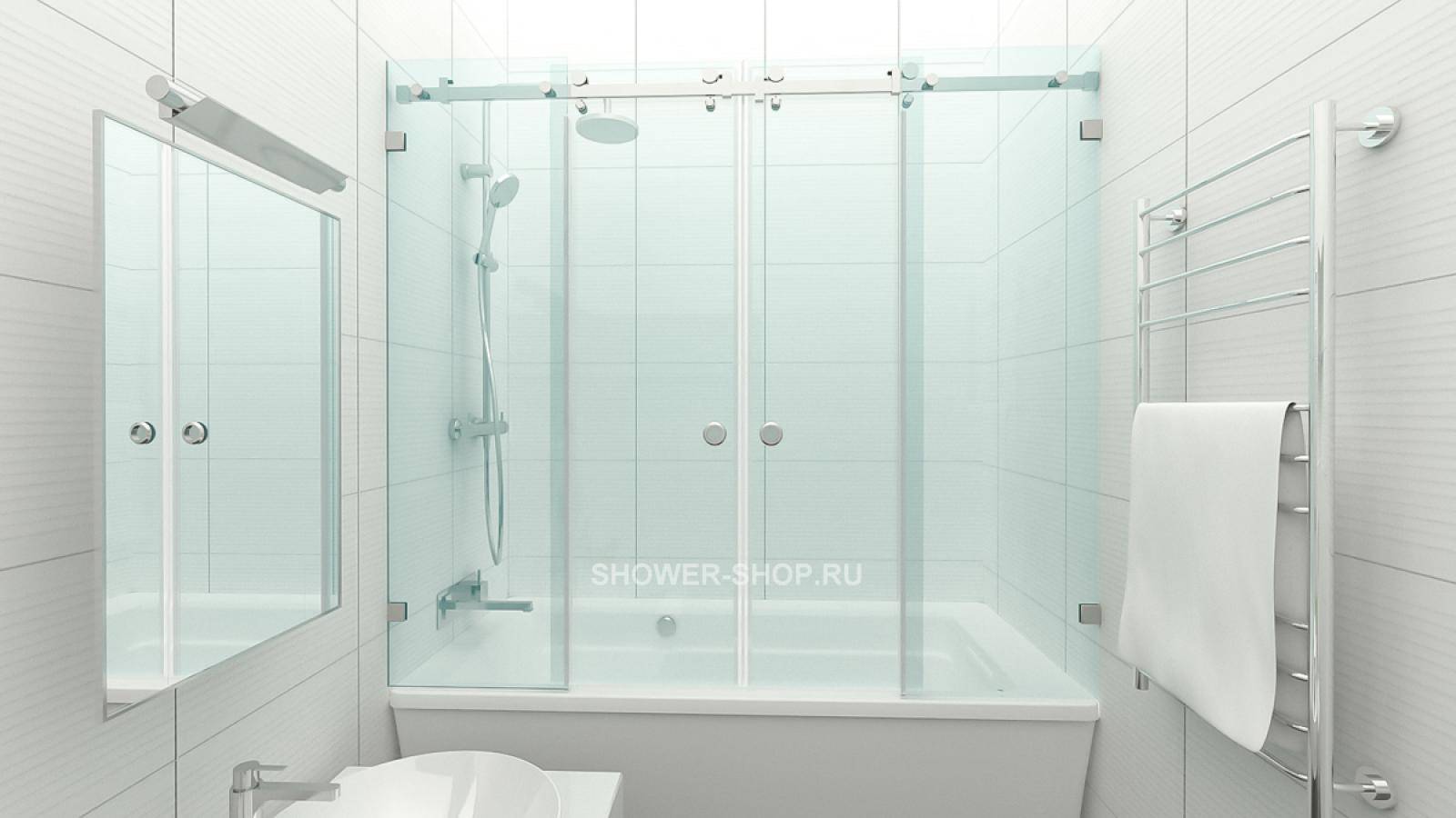 Стеклянная шторка для душа или ванны: преимущества и недостатки, виды и особенности установки