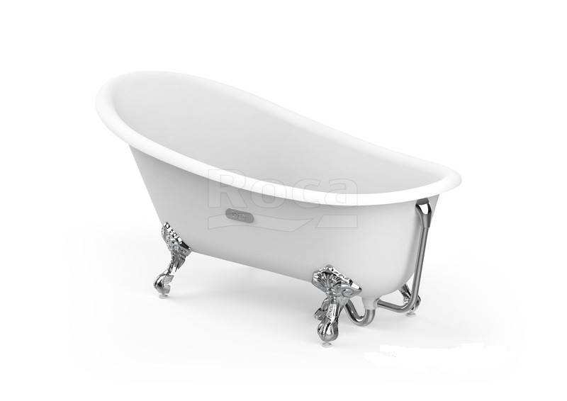 Отдельностоящая ванна: овальная, на ножках, акриловая и чугунная